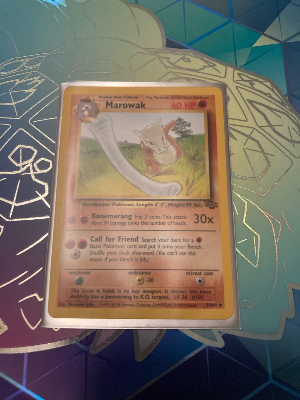 Pokemon Marowak Trading Card - Yellow and Brown
